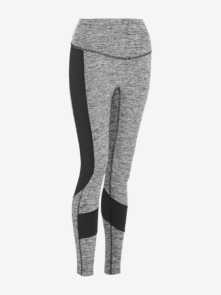 Grey Marl Next Active Sports Tummy Control High Waisted Dry Tech Full Length Sculpting Leggings - Image 10 of 11