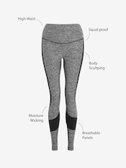 Grey Marl Next Active Sports Tummy Control High Waisted Full Length Sculpting Leggings - Image 11 of 11