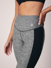 Grey Marl Next Active Sports Tummy Control High Waisted Full Length Sculpting Leggings - Image 7 of 11