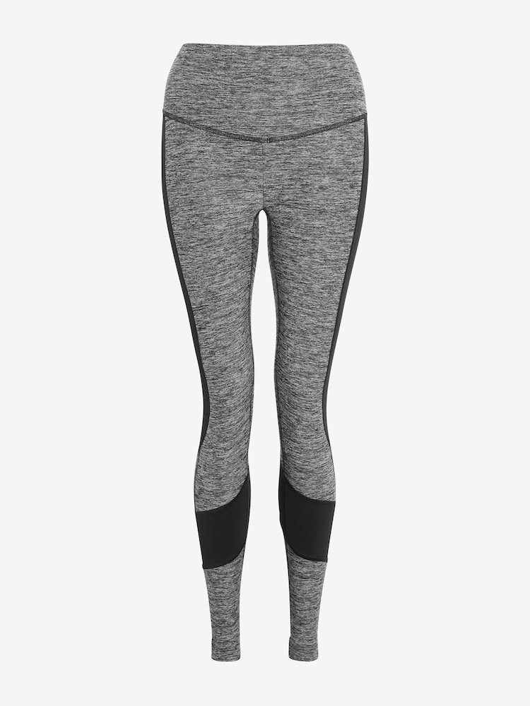 Grey Marl Next Active Sports Tummy Control High Waisted Dry Tech Full Length Sculpting Leggings - Image 9 of 11