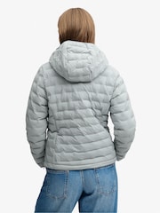 Superdry Grey Hooded Heat Weld Padded Jacket - Image 2 of 6