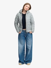 Superdry Grey Hooded Heat Weld Padded Jacket - Image 3 of 6