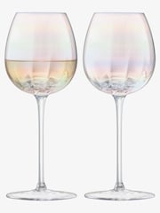 LSA International Mother of Pearl White Wine Glasses rim. - Image 1 of 3