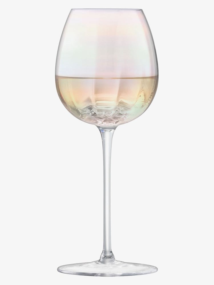 LSA International Mother of Pearl White Wine Glasses rim. - Image 2 of 3