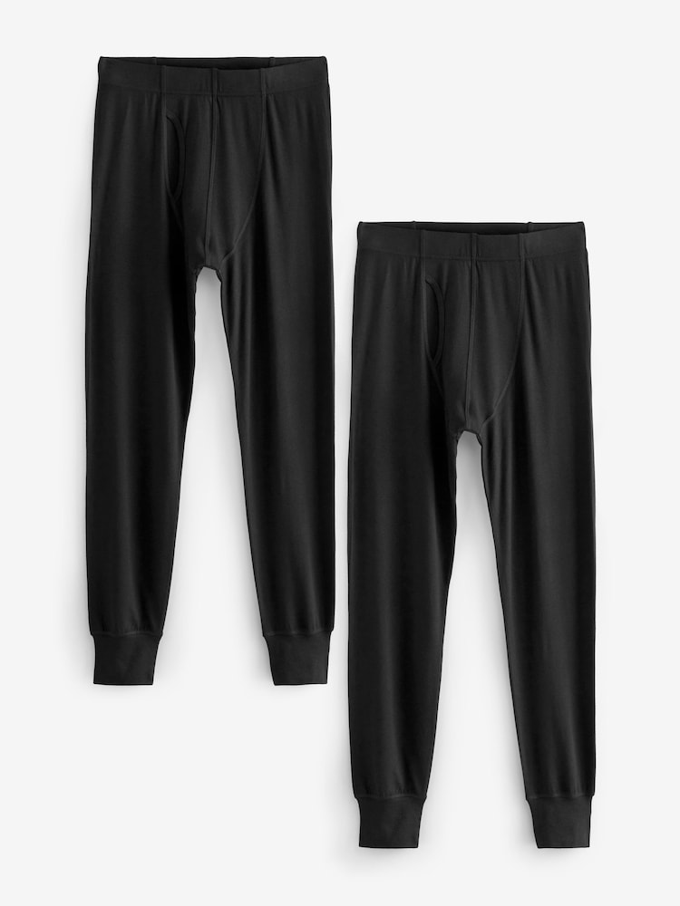 Black 2 Pack Lightweight Thermal Long Johns - Image 1 of 8