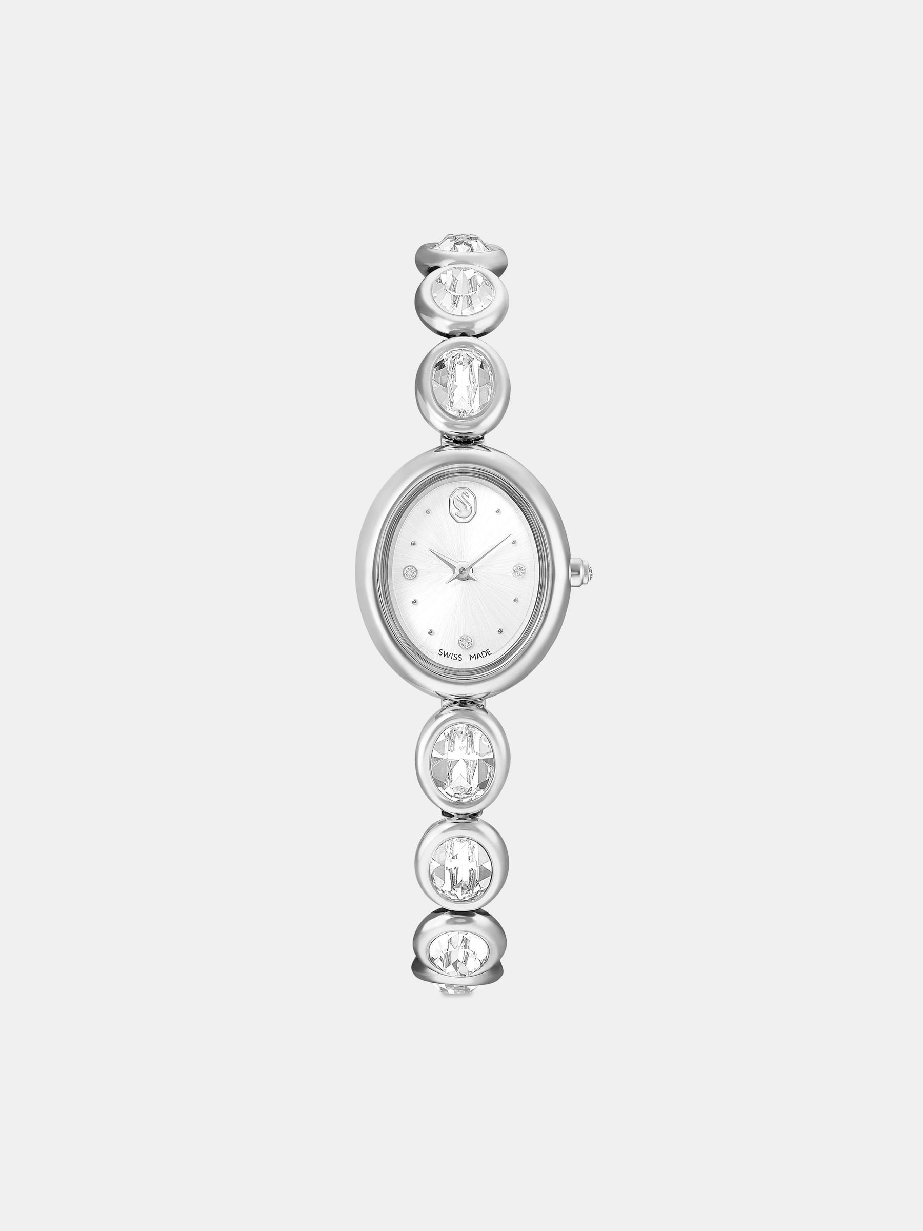 Swarovski Imber Oval Watch Swiss Made Metal Bracelet Silver Tone Stainless Steel - Image 3