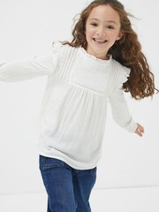 FatFace Natural Grace Frill Blouse - Image 1 of 1