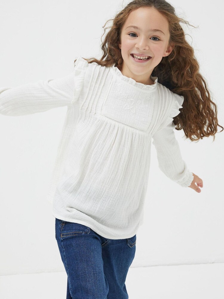 FatFace Natural Grace Frill Blouse - Image 1 of 1 FatFace Natural Grace Frill Blouse - Image 1 of 1