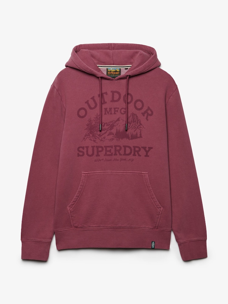 Superdry Purple Outdoor Icon Hoodie - Image 6 of 6