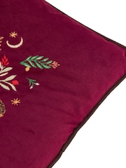 Furn Burgundy Berry Woods Velvet Fibre Filled Cushion - Image 5 of 6