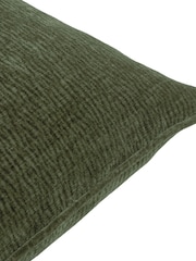 Yard Olive Heath Washed Velvet Textured Fibre Filled Cushion - Image 3 of 3