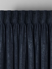 Navy Blue Chenille Made to Measure Curtains - Image 5 of 9