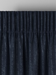 Navy Blue Chenille Made to Measure Curtains - Image 6 of 9