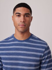 Blue Stripe/Grey Textured Short Pyjama Set - Image 4 of 9