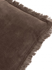 Yard Bitter Chocolate Jaye Cotton Velvet Fibre Filled Cushion - Image 3 of 4