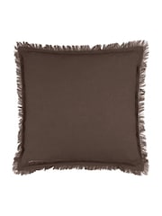 Yard Bitter Chocolate Jaye Cotton Velvet Fibre Filled Cushion - Image 4 of 4