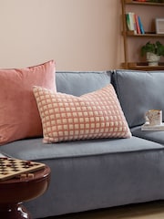Furn Pink Softie Grid Quilted Fibre Filled Cushion - Image 1 of 4