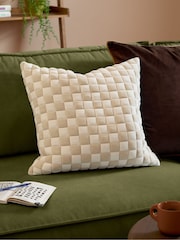 Furn Natural Softie Checkerboard Quilted Fibre Filled Cushion - Image 1 of 4