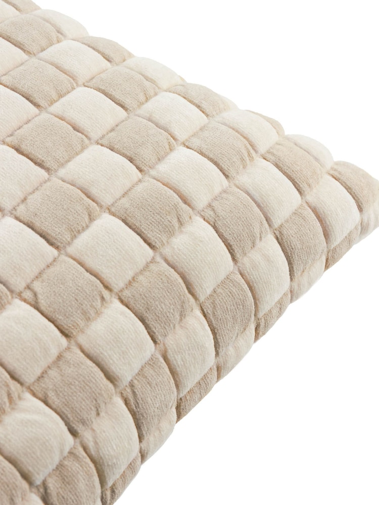 Furn Natural Softie Checkerboard Quilted Fibre Filled Cushion - Image 4 of 4