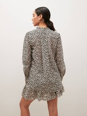 Animal Print Long Sleeve Ruffle Blouse - Image 3 of 7