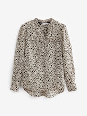 Animal Print Long Sleeve Ruffle Blouse - Image 6 of 7
