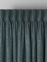 Teal Green Chenille Made to Measure Curtains - Image 5 of 9
