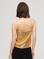 Superdry Gold Sequin Cami Vest Top - Image 3 of 5