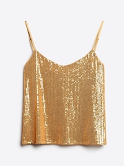 Superdry Gold Sequin Cami Vest Top - Image 4 of 5