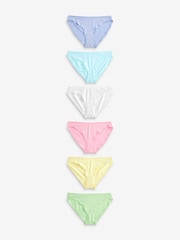 Pastel Colours High Leg Cotton Rich Knickers 6 Pack - Image 1 of 1