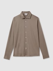 Reiss Cinder Viscount Slim Fit Mercerised Cotton Jersey Shirt - Image 2 of 5