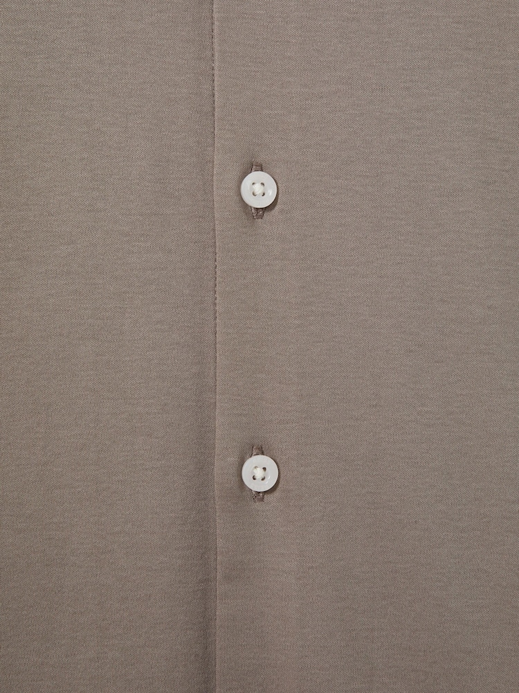 Reiss Cinder Viscount Slim Fit Mercerised Cotton Jersey Shirt - Image 5 of 5