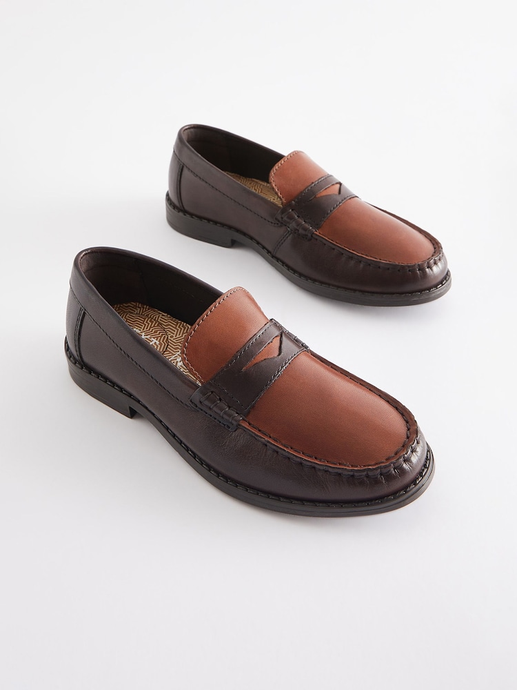 Tan Brown Smart Leather Loafers - Image 1 of 5