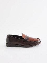 Tan Brown Smart Leather Loafers - Image 2 of 5