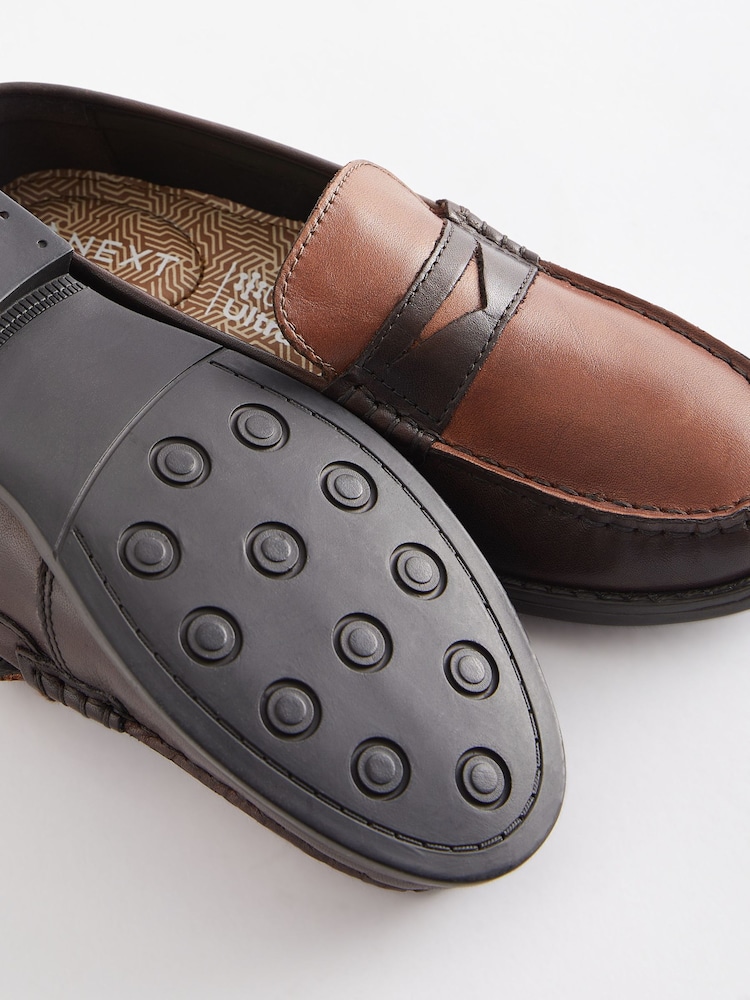 Tan Brown Smart Leather Loafers - Image 5 of 5