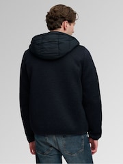 Superdry Blue Hooded Storm Knit Hybrid Jacket - Image 2 of 8