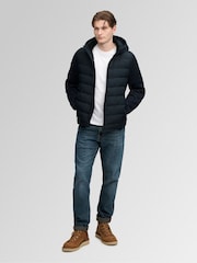 Superdry Blue Hooded Storm Knit Hybrid Jacket - Image 4 of 8