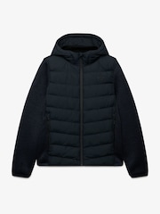 Superdry Blue Hooded Storm Knit Hybrid Jacket - Image 7 of 8