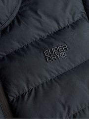 Superdry Blue Hooded Storm Knit Hybrid Jacket - Image 8 of 8