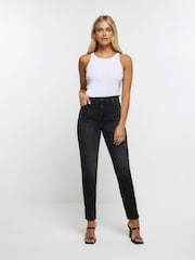 River Island Black Slim Straight Non - Stretch Jeans - Image 2 of 6
