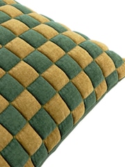Furn Green Softie Checkerboard Quilted Fibre Filled Cushion - Image 4 of 4