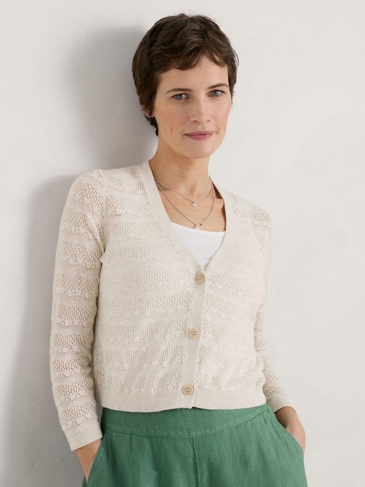 Seasalt Cornwall Natural Sweet Day Cotton Cardigan - Image 1 of 5