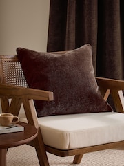 Yard Espresso Brown Heath Washed Velvet Textured Fibre Filled Cushion - Image 1 of 3
