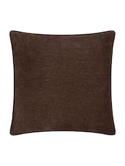 Yard Espresso Brown Heath Washed Velvet Textured Fibre Filled Cushion - Image 2 of 3