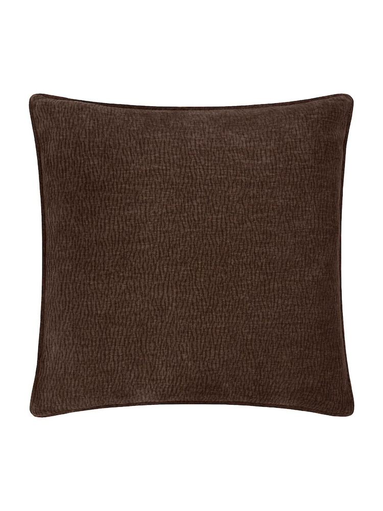 Yard Espresso Brown Heath Washed Velvet Textured Fibre Filled Cushion - Image 2 of 3 Yard Espresso Brown Heath Washed Velvet Textured Fibre Filled Cushion - Image 2 of 3
