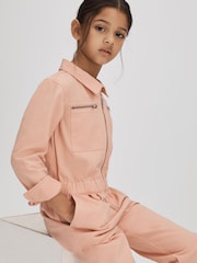 Reiss Pink Penelope 9-13 yrs Denim Jumpsuit - Image 1 of 6