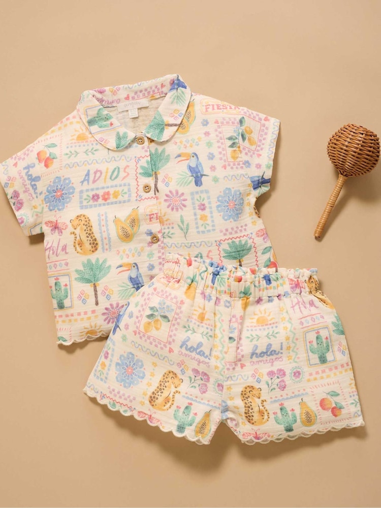 Purebaby Postcards Top & Shorts Set - Imagen 1 de 5