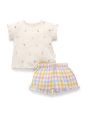 Purebaby Pink Fruity Top & Shorts Set - Image 3 of 6