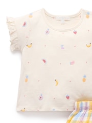 Purebaby Pink Fruity Top & Shorts Set - Image 4 of 6