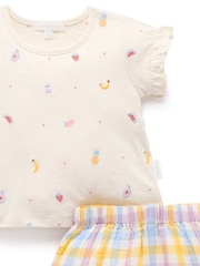 Purebaby Pink Fruity Top & Shorts Set - Image 5 of 6