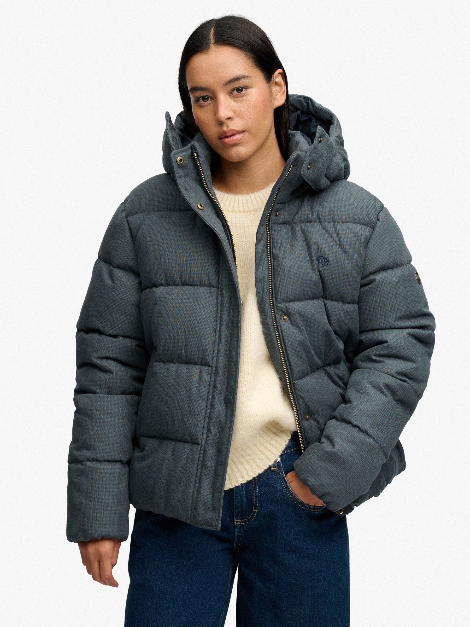 Superdry Women's Vert Checked Puffer Jacket Premium - Image 2